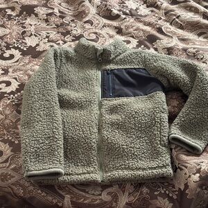 Jumping Beans Kids Sherpa Jacket - Olive and Black